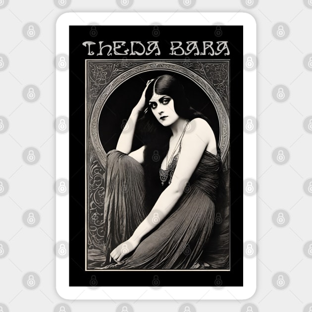 Theda Bara, Art Nouveau Vampire Sticker by silentandprecodehorror